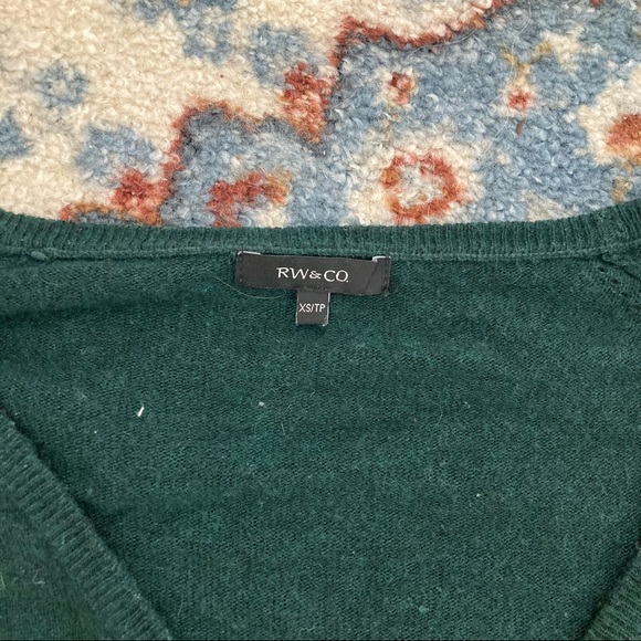 RW&Co vneck cardigan rich emerald green - Picture 5 of 5